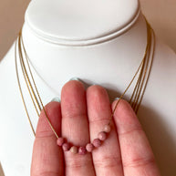 Multicolor Crystal Beads Thin Steel Necklaces