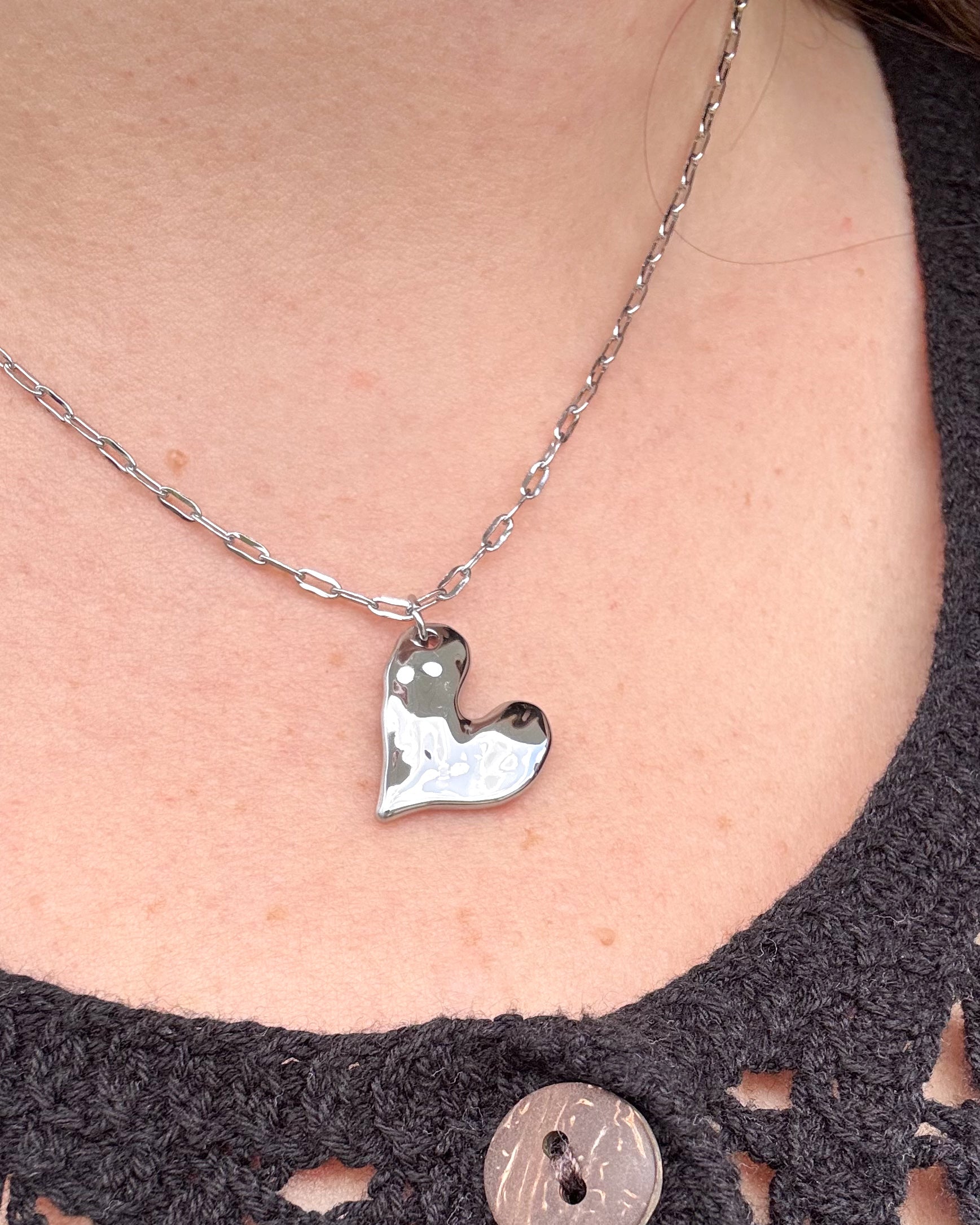 Silver Heart Shape Necklace