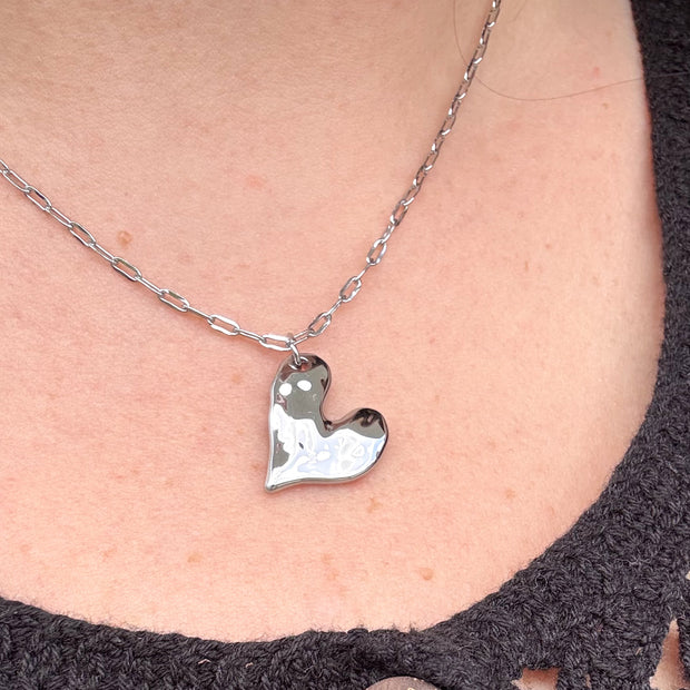 Silver Heart Shape Necklace