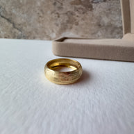 Chunky Dome Golden 18K Solid Gold Thick Ring
