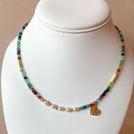 Multicolor Beads Crystal and Pearls Necklace