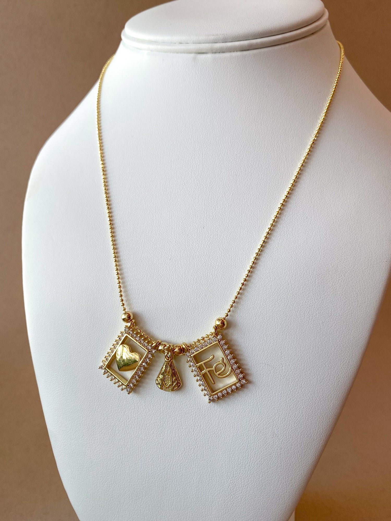 Virgin of the Valley in Heart and Faith Scapular Necklace