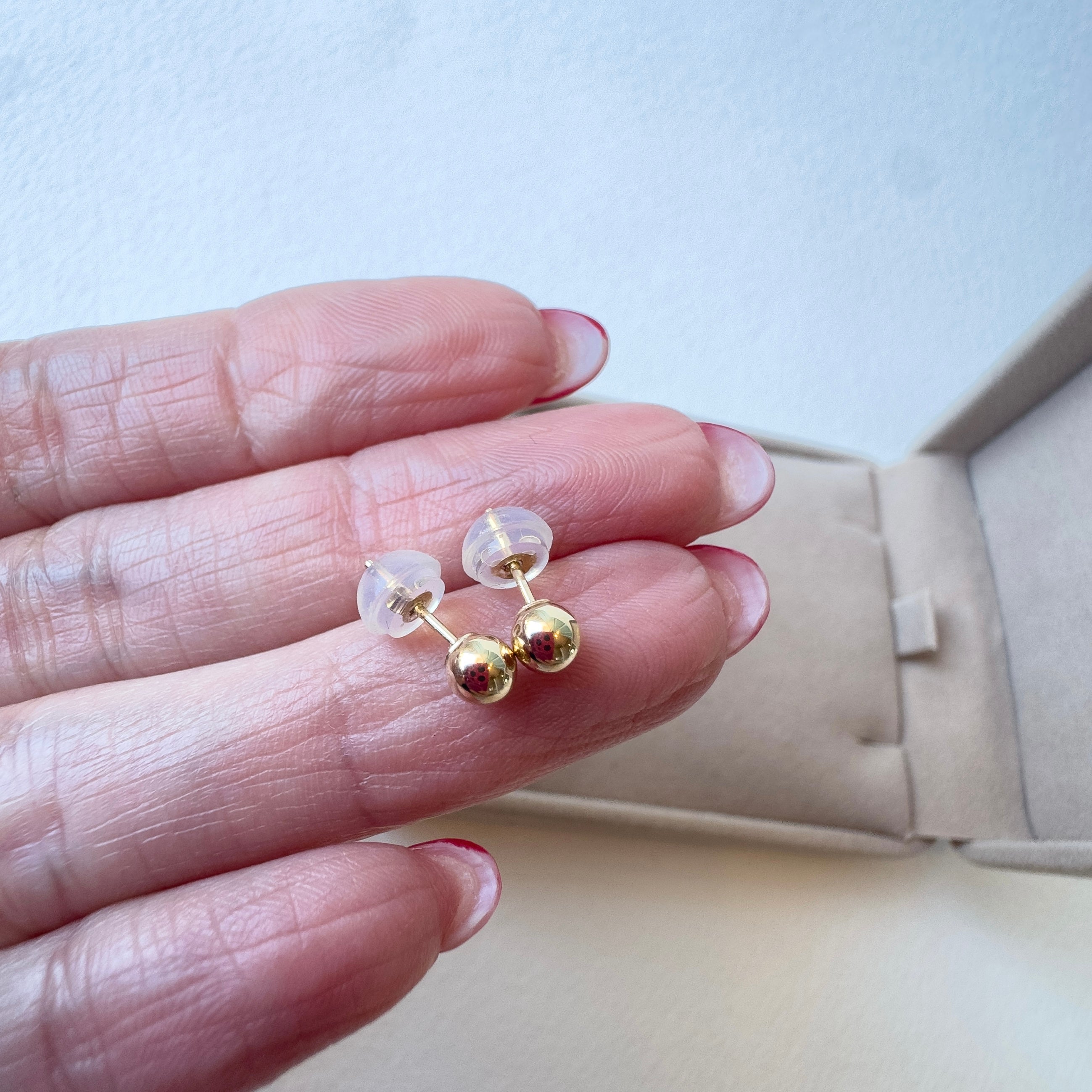 4 mm Golden Ball 14k Solid Gold Earring