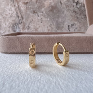 Screw 18k Solid Gold Hoops