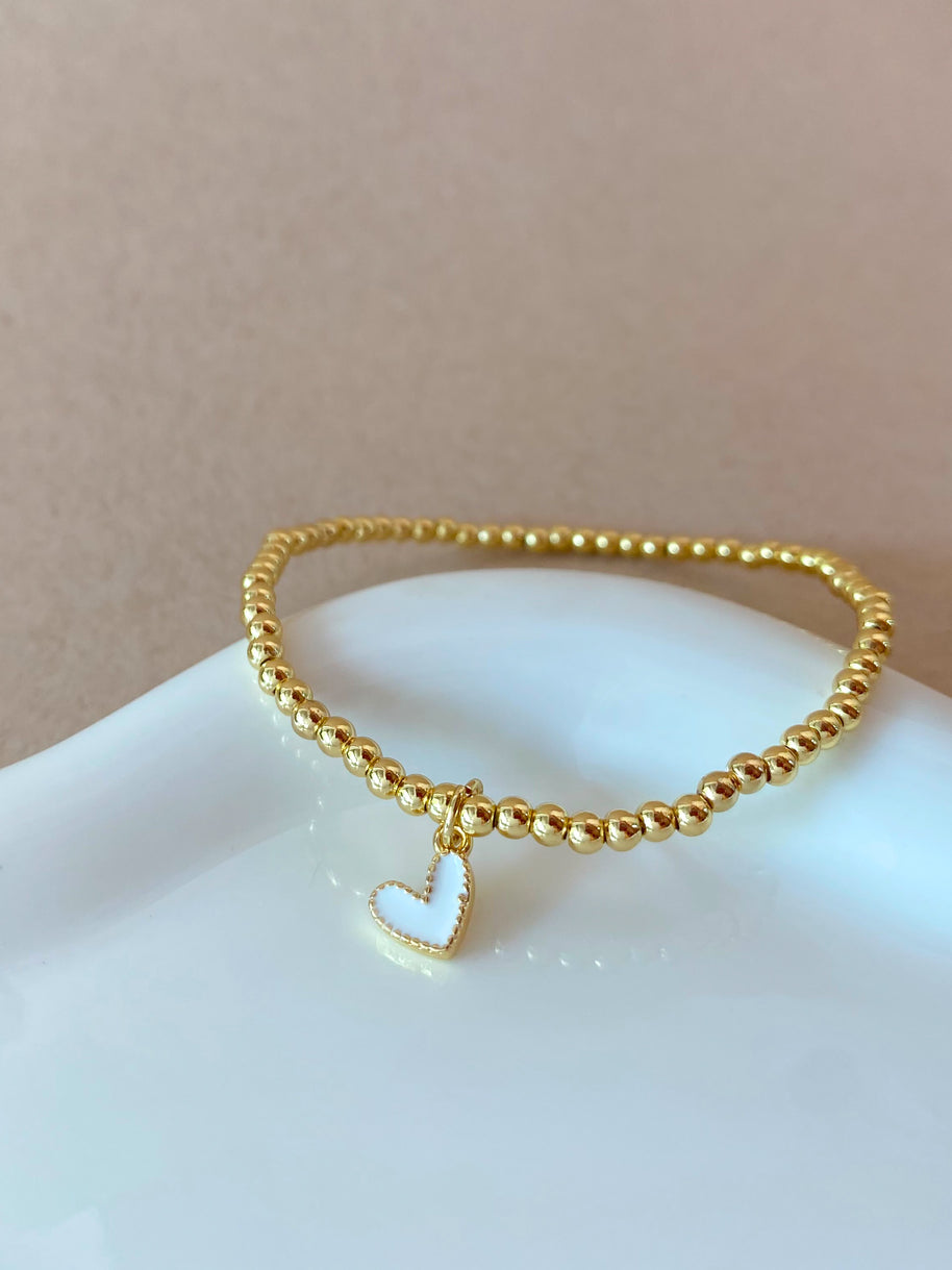 Star, White Heart and Faith Charms Elastics Bracelets