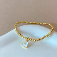 Star, White Heart and Faith Charms Elastics Bracelets