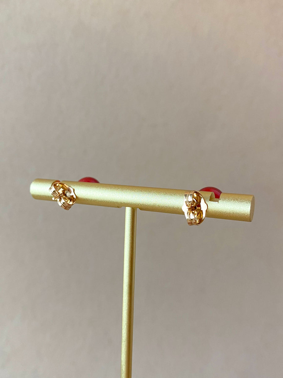 Red Ball Earrings