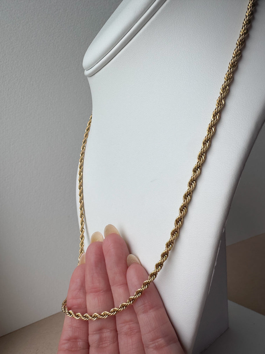 Large Golden Steel Plain Necklace