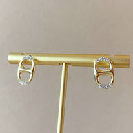 Marine Link Golden and Crystals Earrings