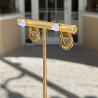 Interlaced Steel Golden Earrings