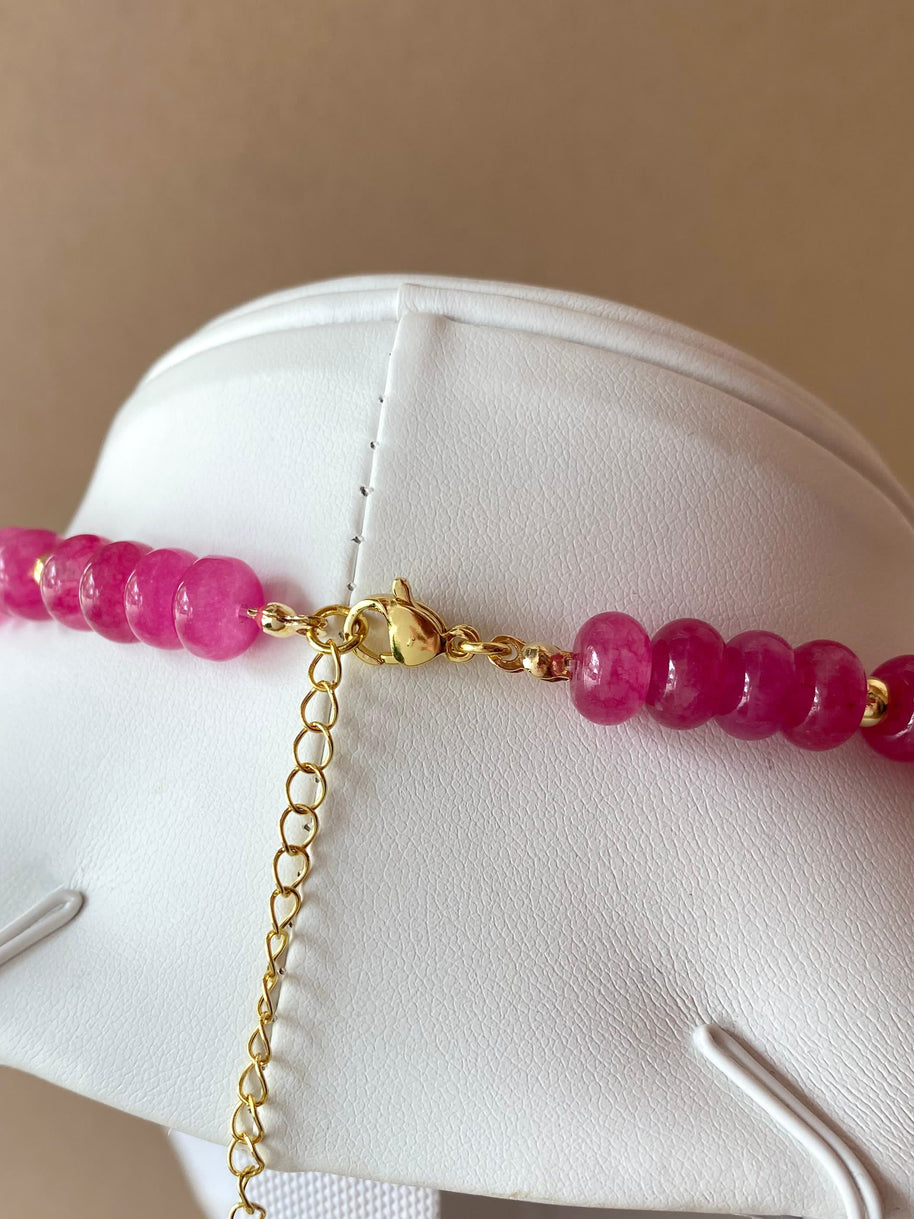 Fucsia Morganita Beads Necklace