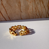 Anillo Silueta de Corazon Cristales
