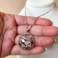 Silver Circular Mama Necklace