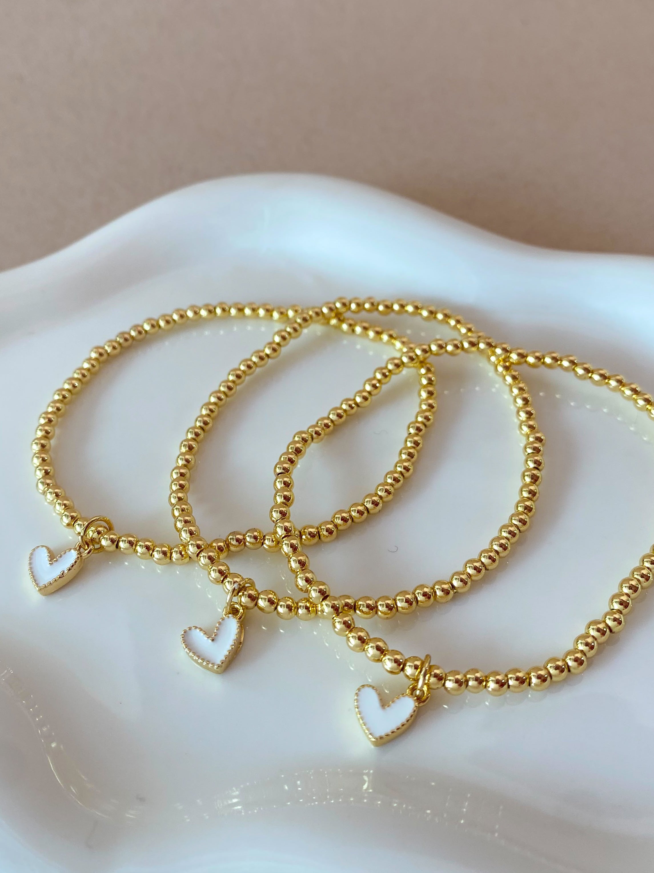 Star, White Heart and Faith Charms Elastics Bracelets