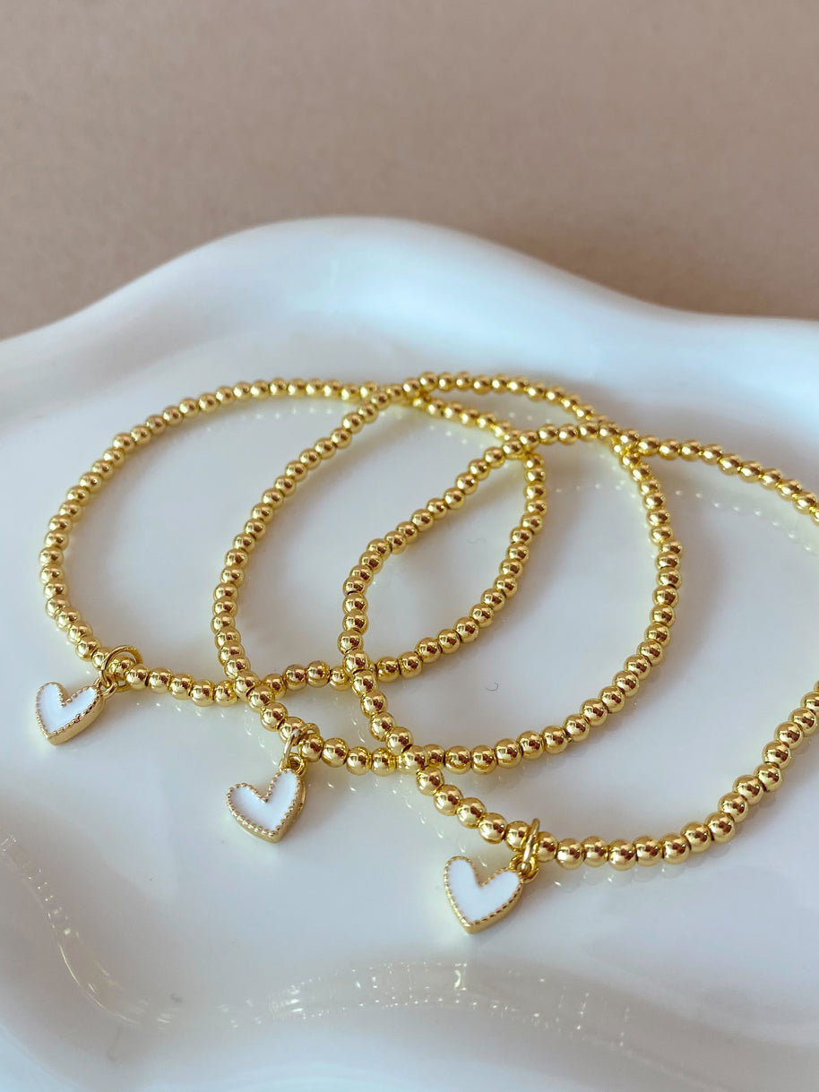 Star, White Heart and Faith Charms Elastics Bracelets