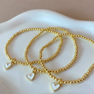 Star, White Heart and Faith Charms Elastics Bracelets