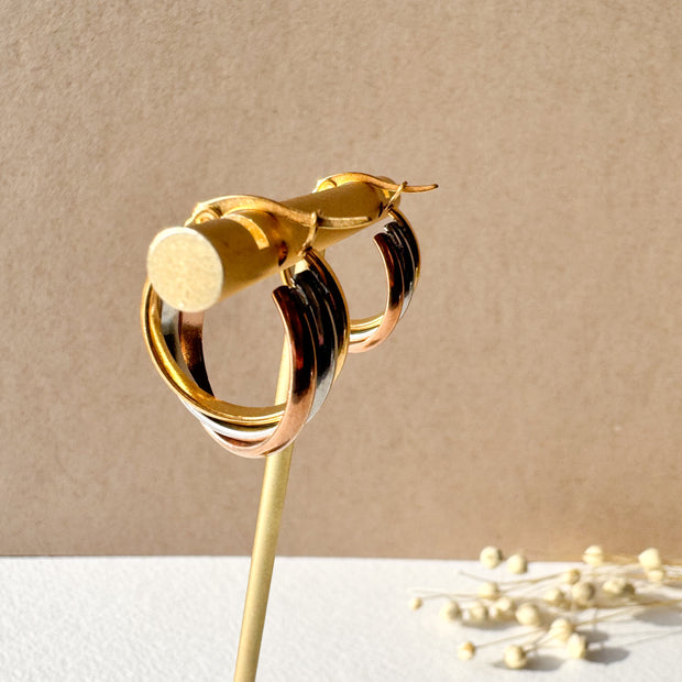 3 Gold Steel U Shape Hoops