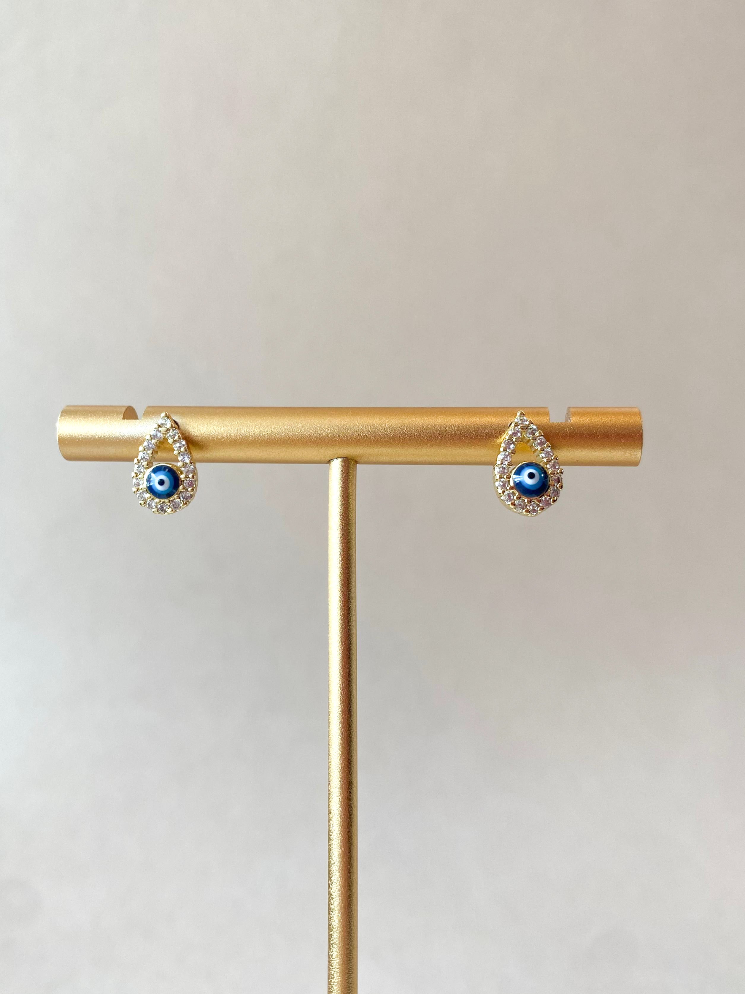 Evil Eye Drop Shape Earrings