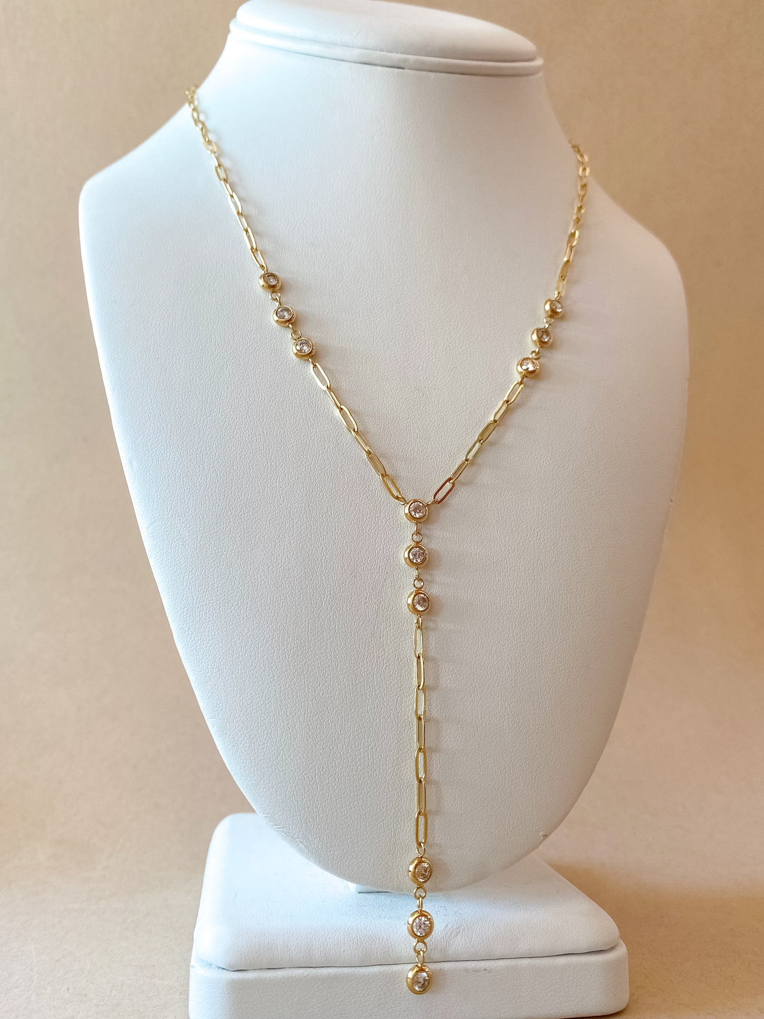 Large Bow tie Crystal Style Steel Necklace