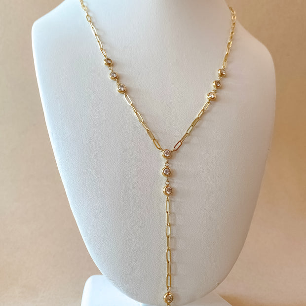 Large Bow tie Crystal Style Steel Necklace