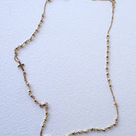 Miracle Virgin Cross 18k Solid Gold (750) Rosary Necklace
