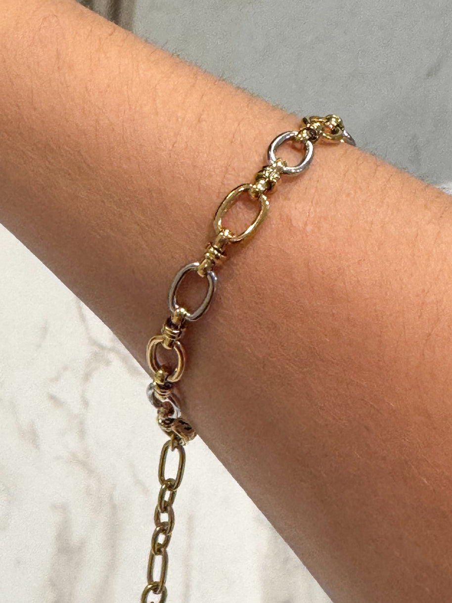 Silver & Gold Links Bracelet