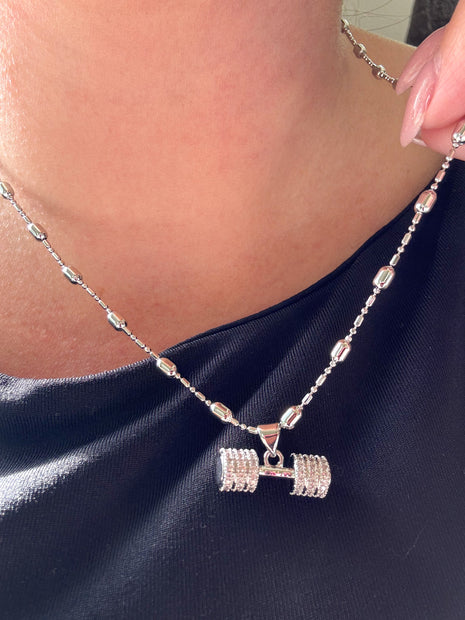 Cadena Silver Gym Charm