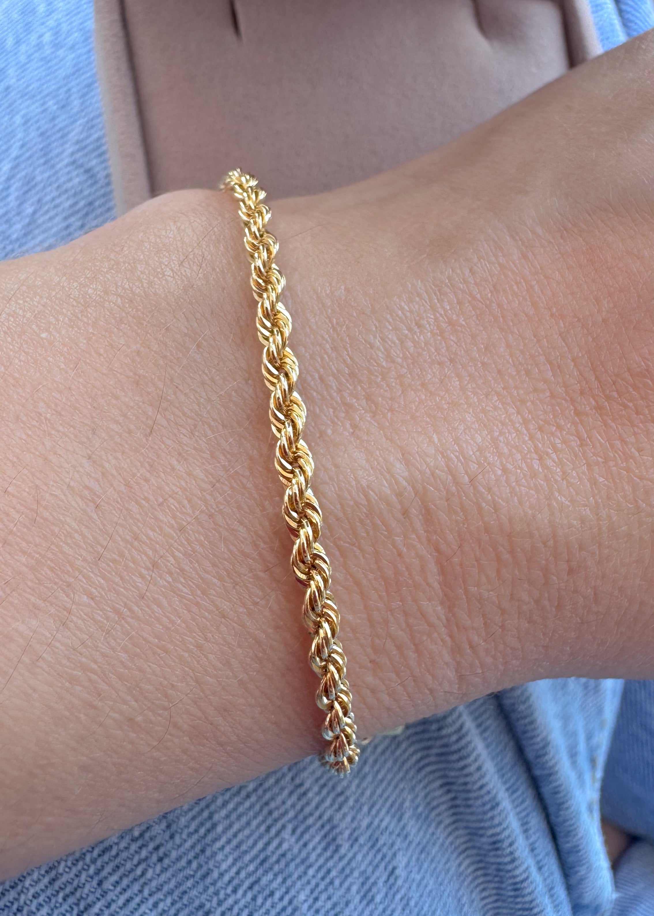 Italian 18k Solid Gold (750) Rope Bracelet