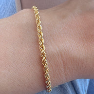 Italian 18k Solid Gold (750) Rope Bracelet