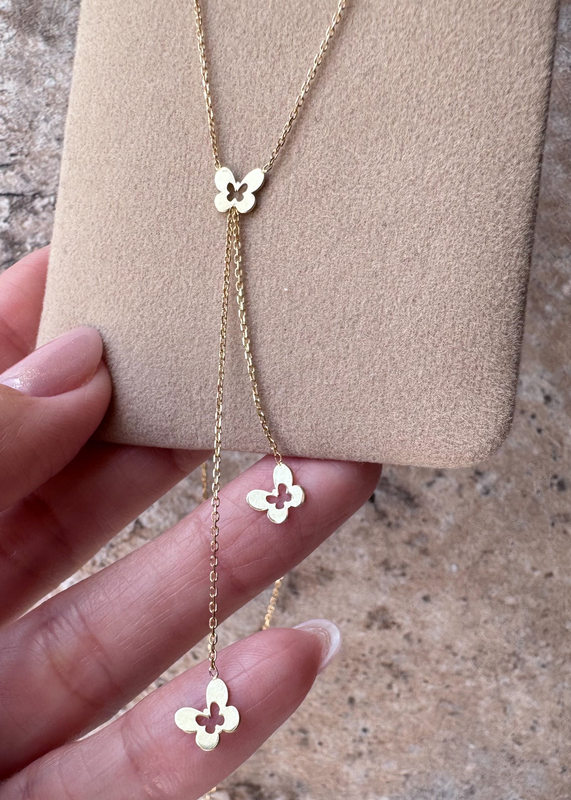 Butterfly Chain 18k Italian Gold Necklace