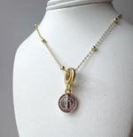 Load image into Gallery viewer, Cadena Mini Medalla San Benito Plateada
