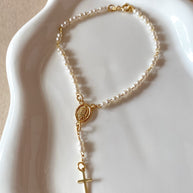 Guadalupe Virgin Pearls Rosary Bracelet