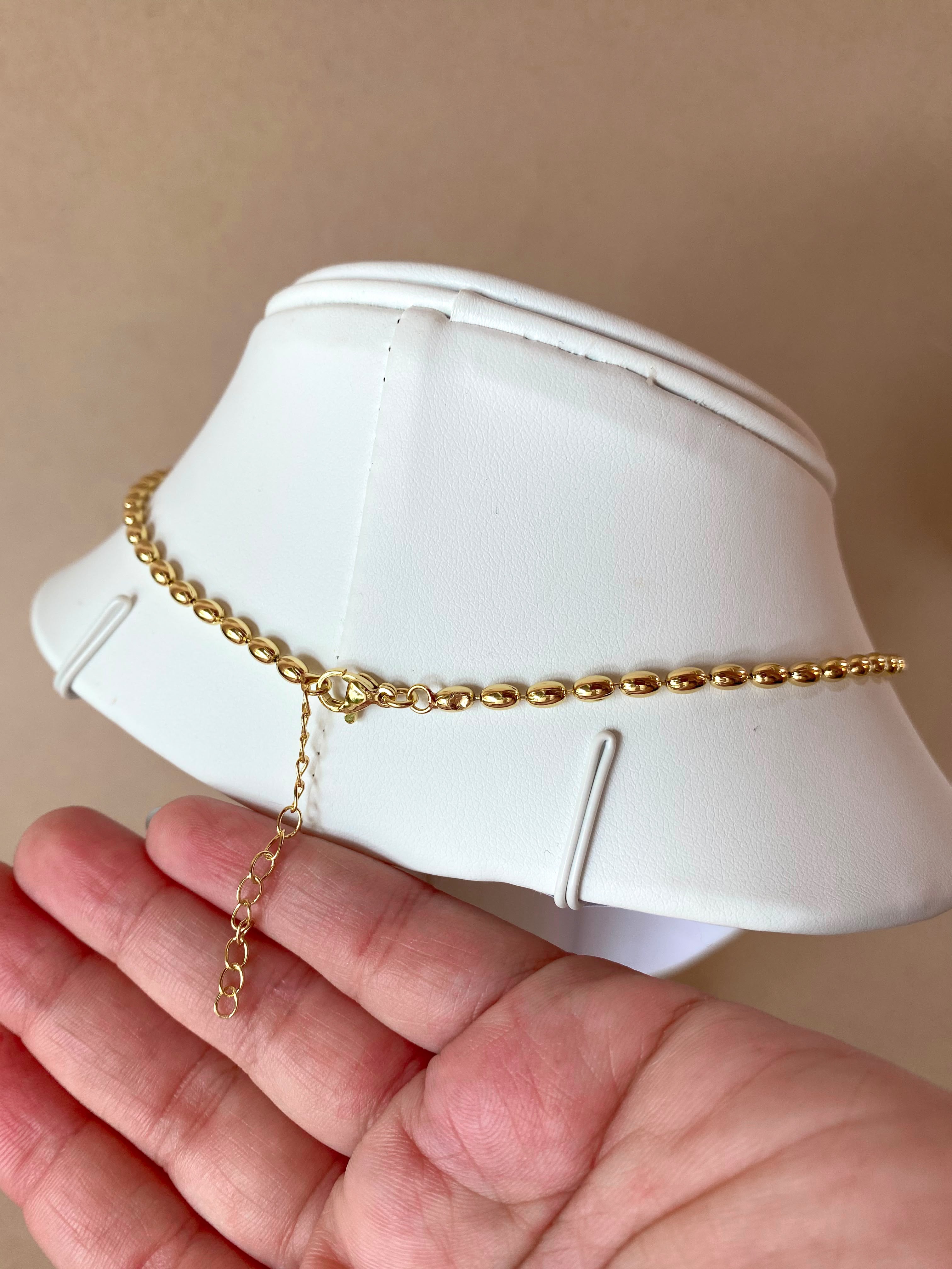 Golden Zircons Medium Clover Flower Necklace