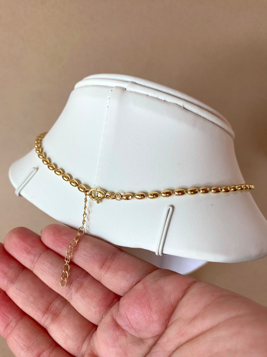 Golden Zircons Medium Clover Flower Necklace