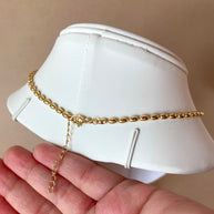 Golden Zircons Medium Clover Flower Necklace