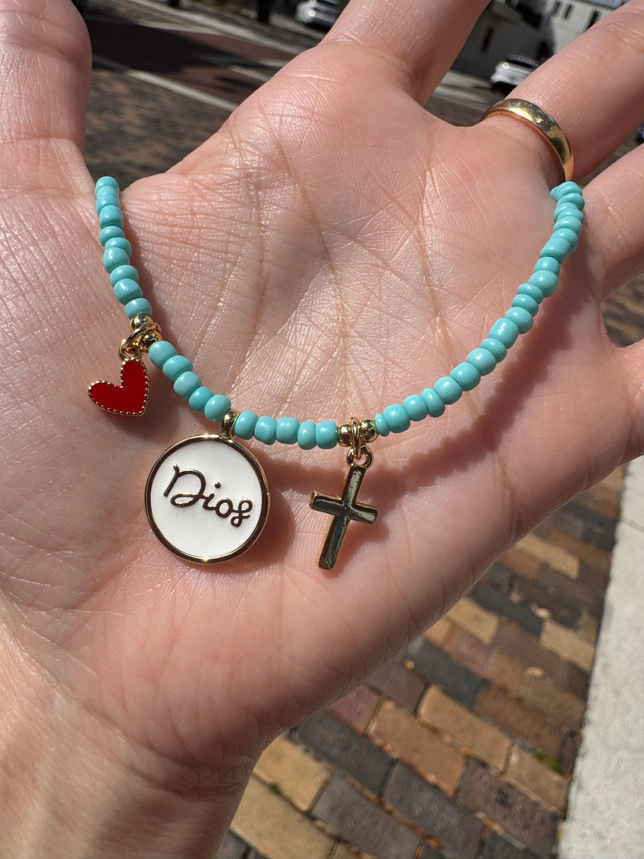 God Charms Turquoise Necklace