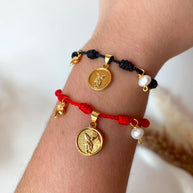 7 Knots Black or Red St Miguel Thread Bracelet