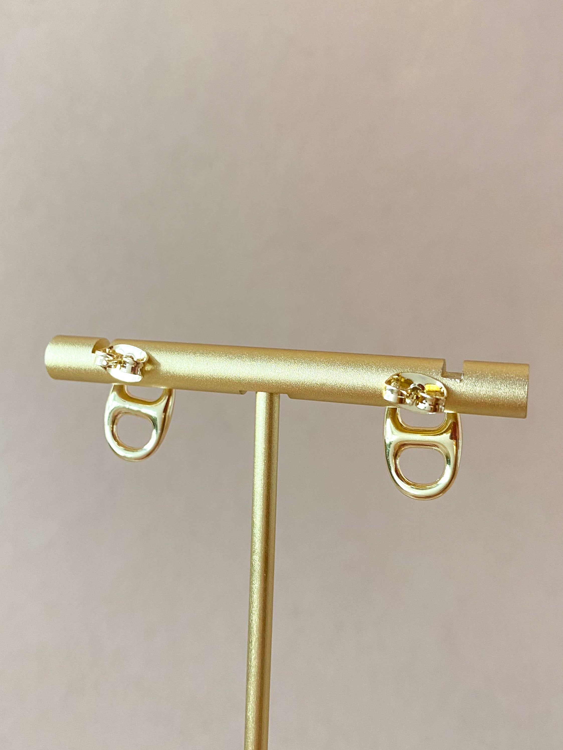 Marine Link Golden and Crystals Earrings