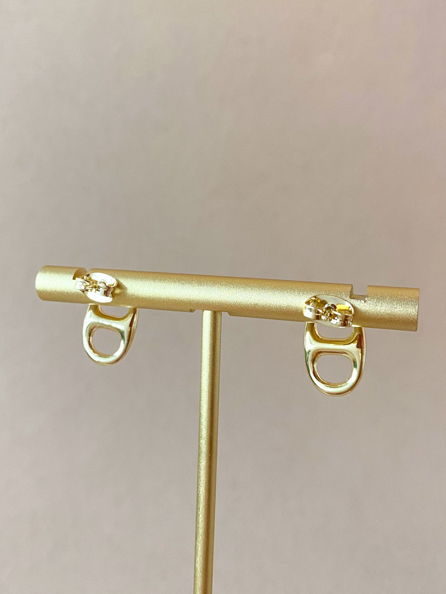Marine Link Golden and Crystals Earrings
