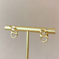 Marine Link Golden and Crystals Earrings