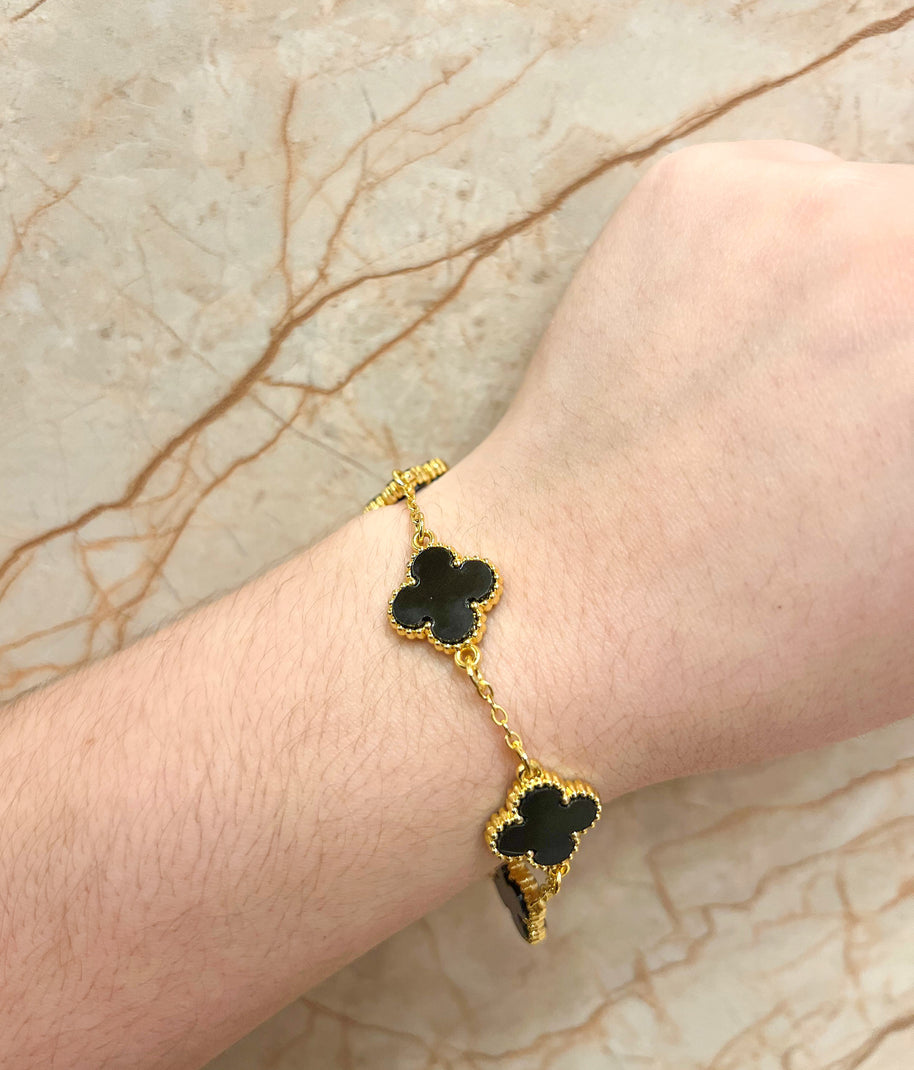 Black & White Clover Bracelets