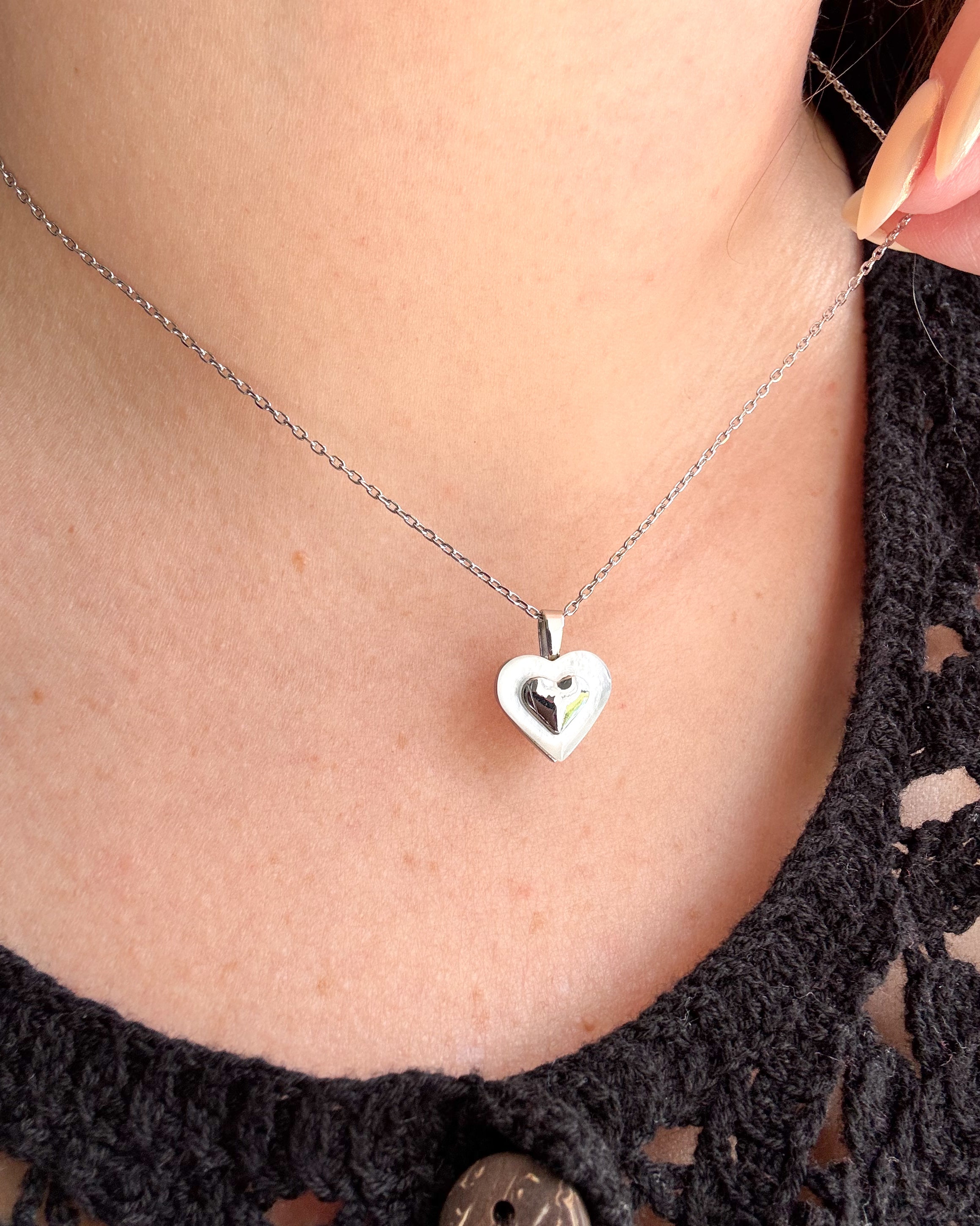 Silver Heart Steel Necklace