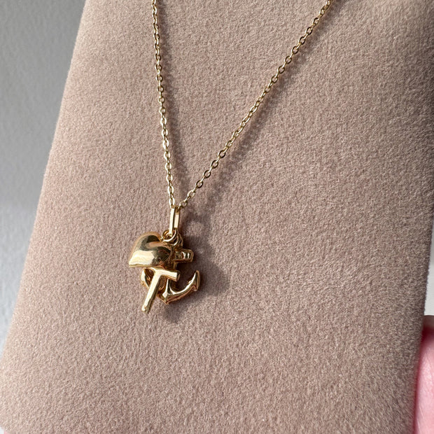 Cadena clasica + dije 3 gracias 18k