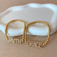 Faith and Grace Crystals Elastic Bracelets