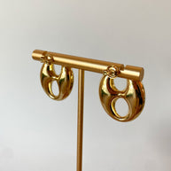 Golden Steel Big Coffee Grain Earrings