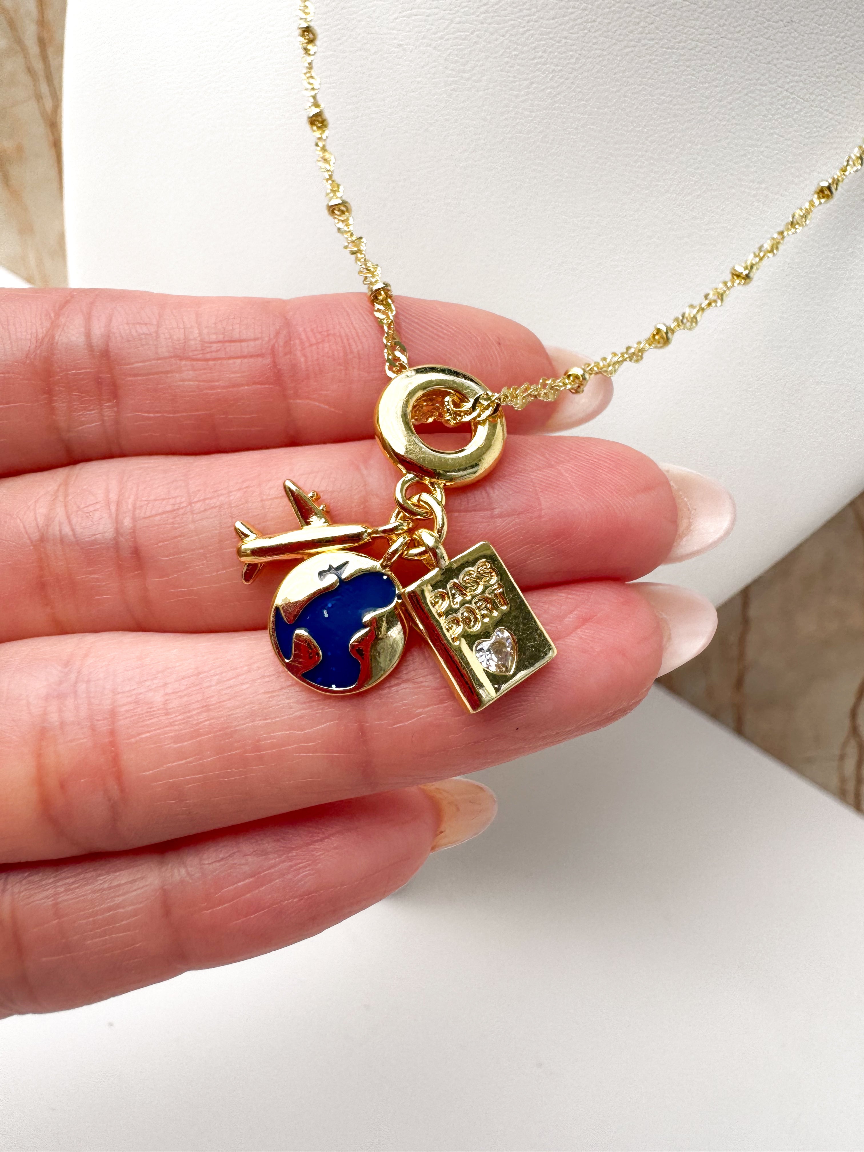 3 Traveler Charms Necklace