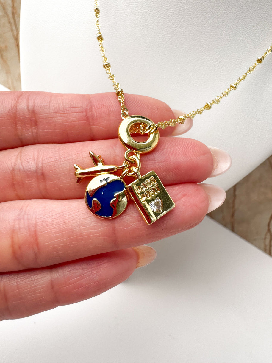 3 Traveler Charms Necklace