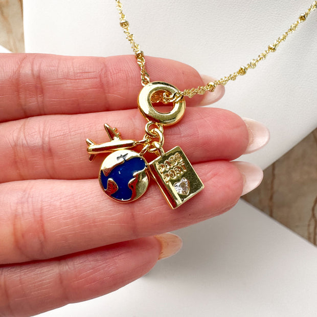 3 Traveler Charms Necklace