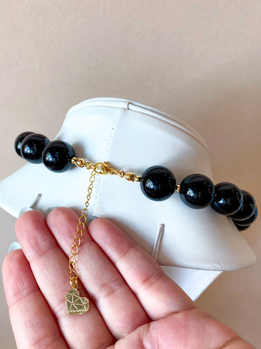 Black Acrylic Big Balls Necklace