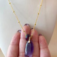 Amethyst Style Fish and Turkish Necklace